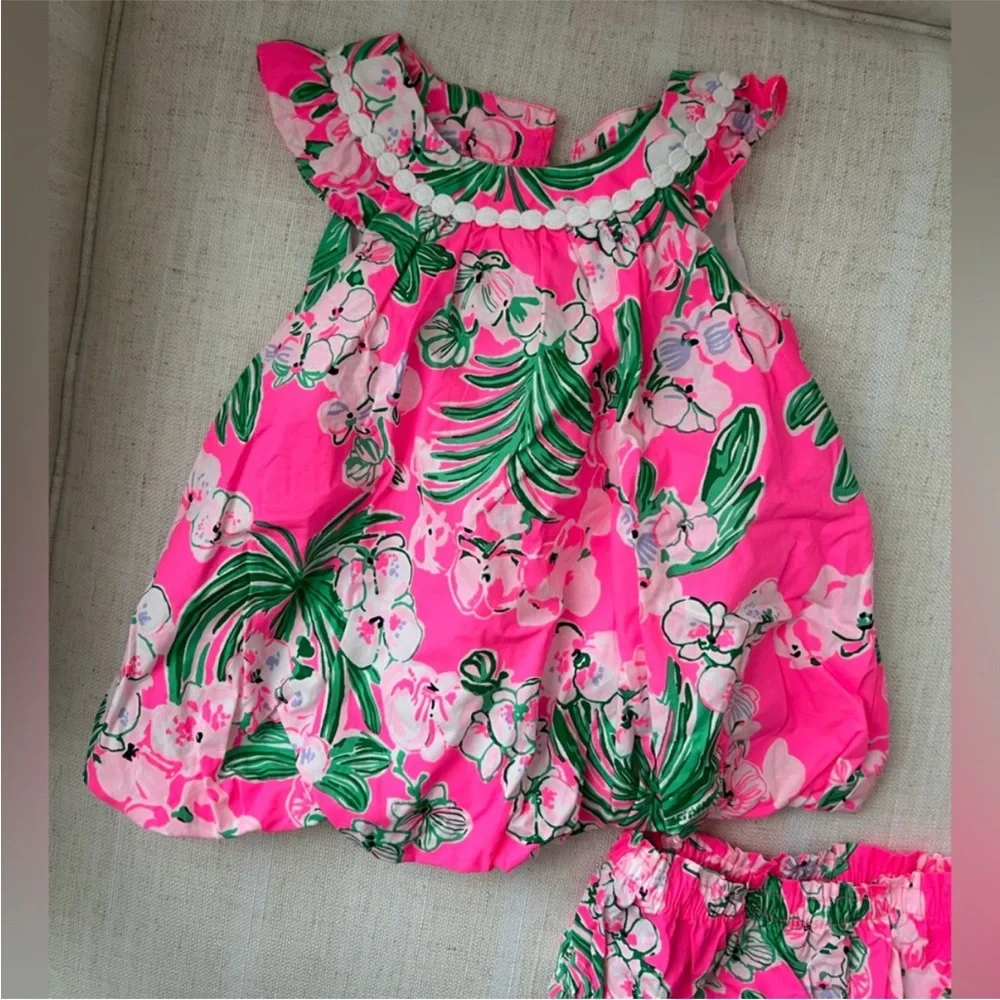 LILLY PULITZER®  Paloma Floral Bubble Dress & Bloomers Girls Toddler 12 18 Month